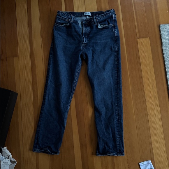 Agolde Riley Long High Rise Straight Jeans - Picture 2 of 6